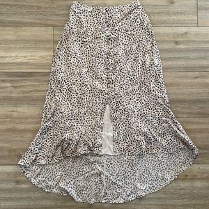 NWT Abercrombie & Fitch Leopard Cheetah Print Hi-Low Skirt, Sz Medium